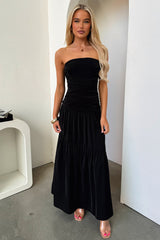 Charlotte Strapless Maxi Dress - Black