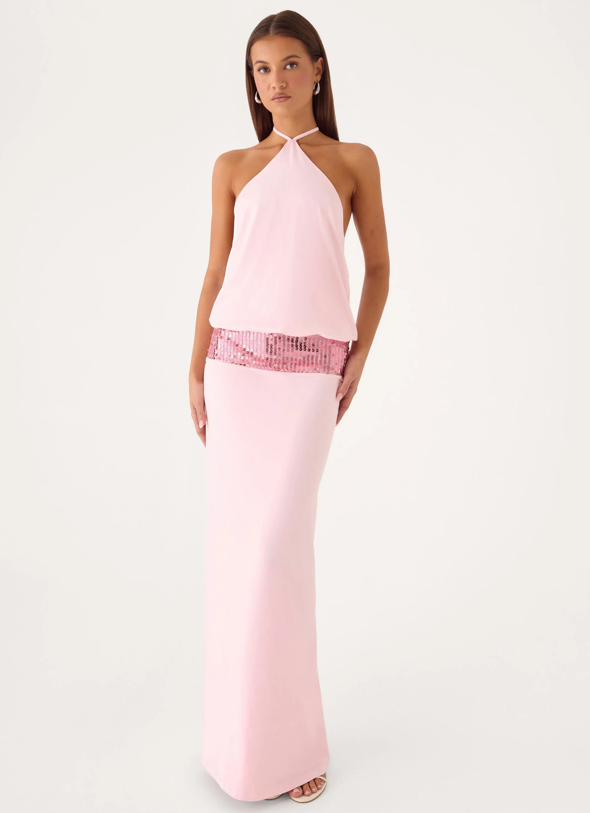 Marcie Halter Maxi Dress - Pink