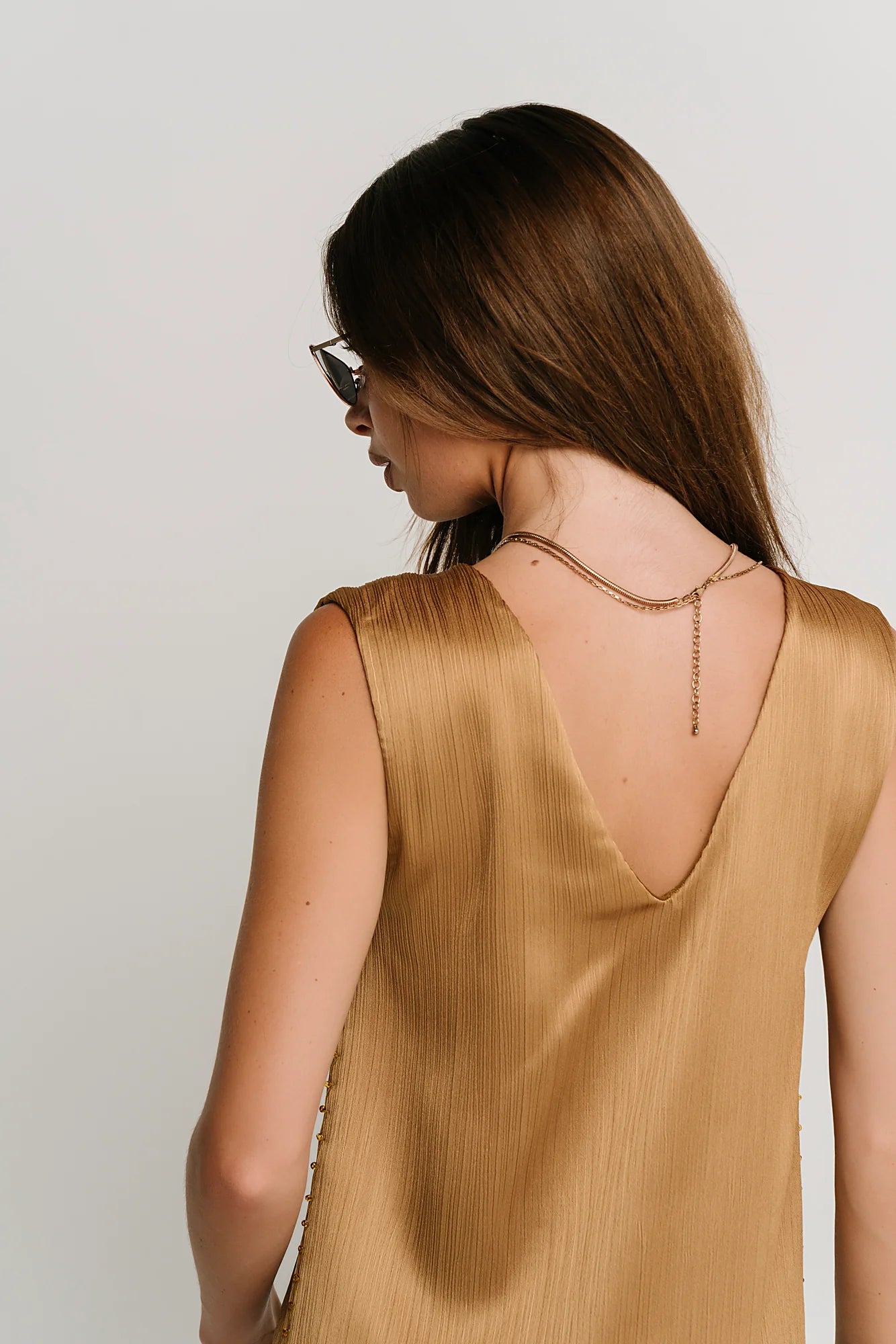 Helena Midi Dress in Gold