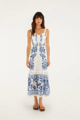 Off-White Beautiful Nature Eyelet Midi Dress