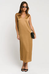Helena Midi Dress in Gold
